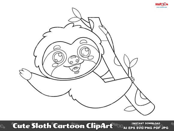 Cute Sloth Cartoon ClipArt: Graphics & Freebies for Crafters