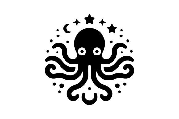 Octopus Silhouette Stock Vector for Graphics and Freebies