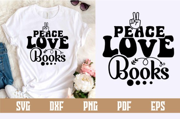 Peace Love Books SVG Design – A Versatile Graphic for Crafts and Creative Projects
