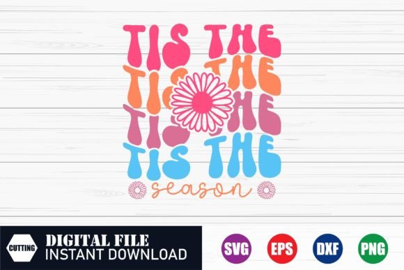 Retro Tis the Season Wave Design: A Versatile Graphics Asset for Content Creators