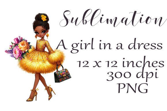 Sublimation Girl in a Dress: A Versatile Graphic Design Freebie for Content Creators