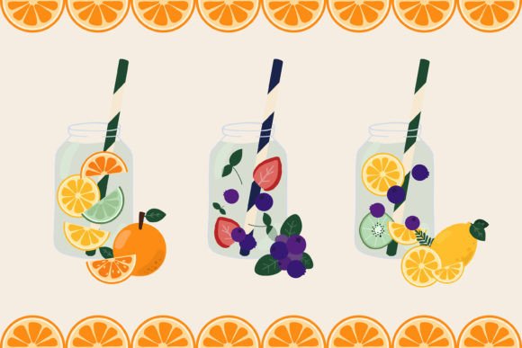 Summer Fruit Infuse Clip Art: A Vibrant Graphic Freebie for Content Creators