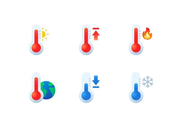 Thermometer Temperature Icons: A Graphic Design Freebie for Creative Projects